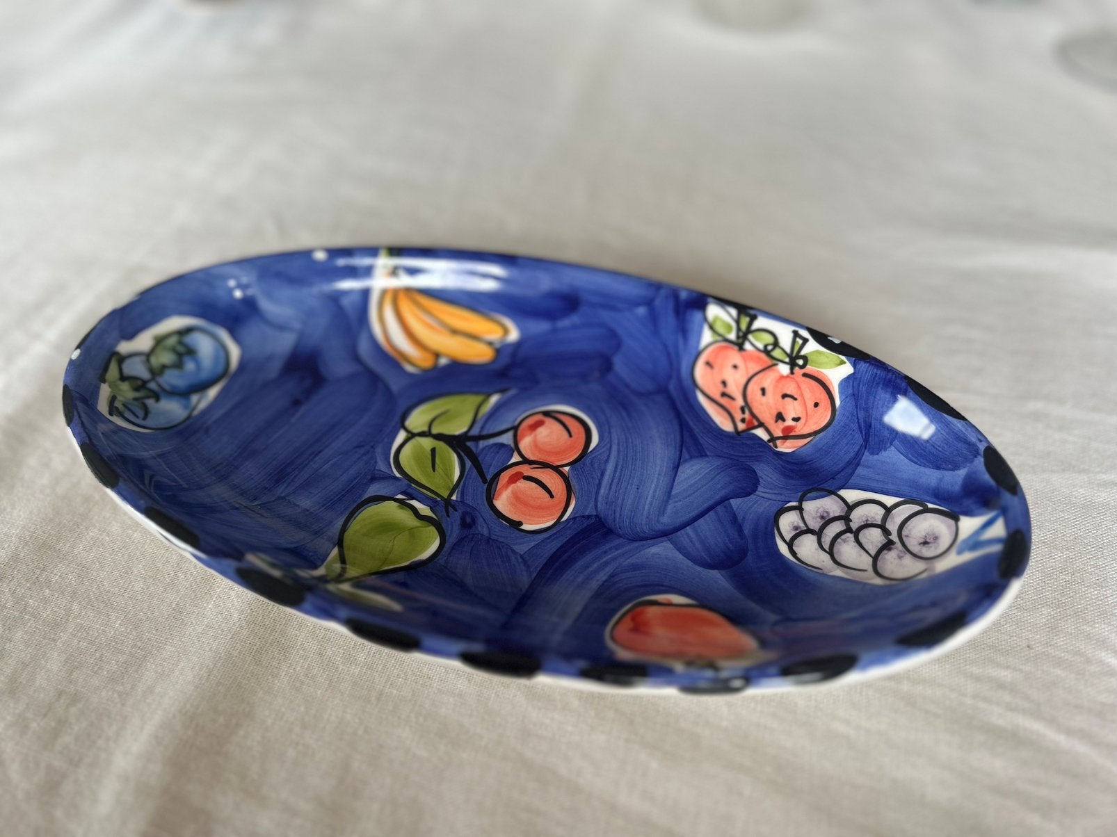 Italiaanse handbeschilderde schaal, Huis en Inrichting, Ophalen, Keramiek, Vintage, Schaal of Schalen