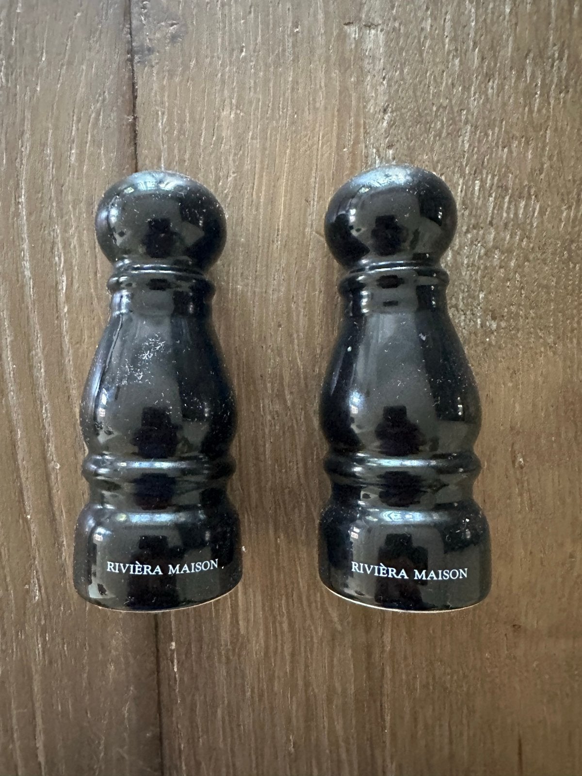 Riviera Maison Peper- en Zoutstel Zwart, Overige typen, Ophalen of Verzenden, Zo goed als nieuw, Zwart