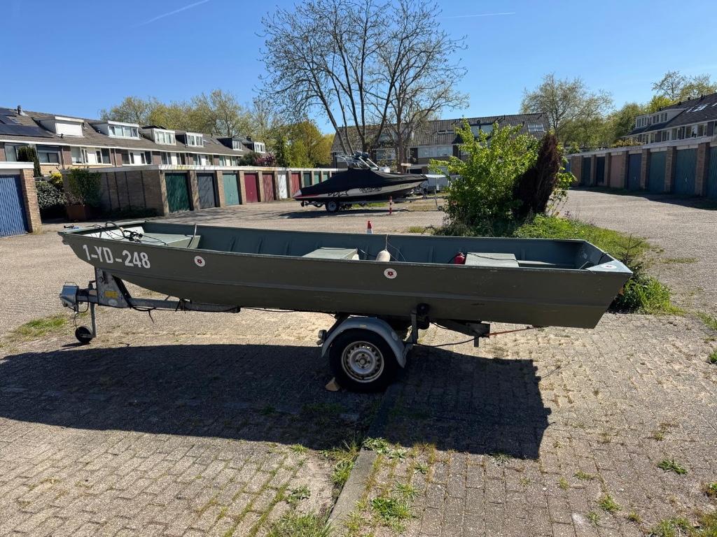 Aluminium platbodem 4,9 m1, Marine 1648, incl. Trailer, Watersport en Boten, Ophalen, Geen motor, Gebruikt, Aluminium