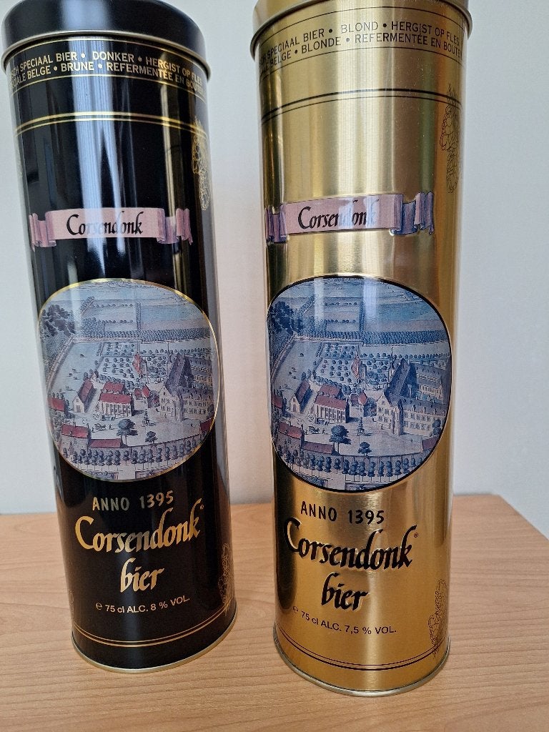 2 Bierblikken van Corsendonk Agnus en Pater, Ophalen of Verzenden, Nieuw, Overige merken
