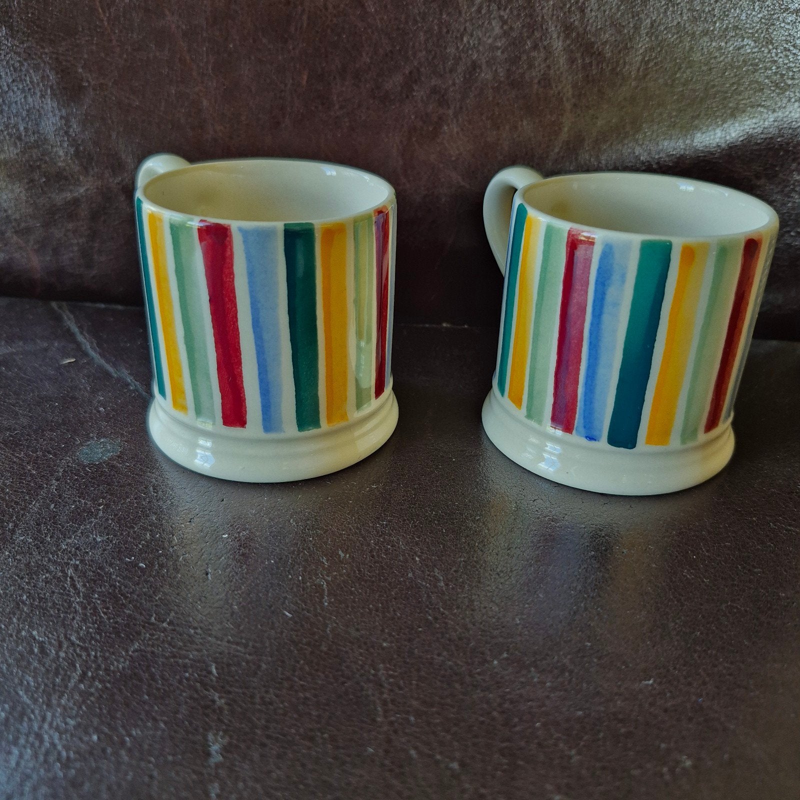 Emma Bridgewater 2 espressomokjes minimokje gestreept nieuw, Nieuw, Emma Bridgewater, Overige stijlen, Aardewerk