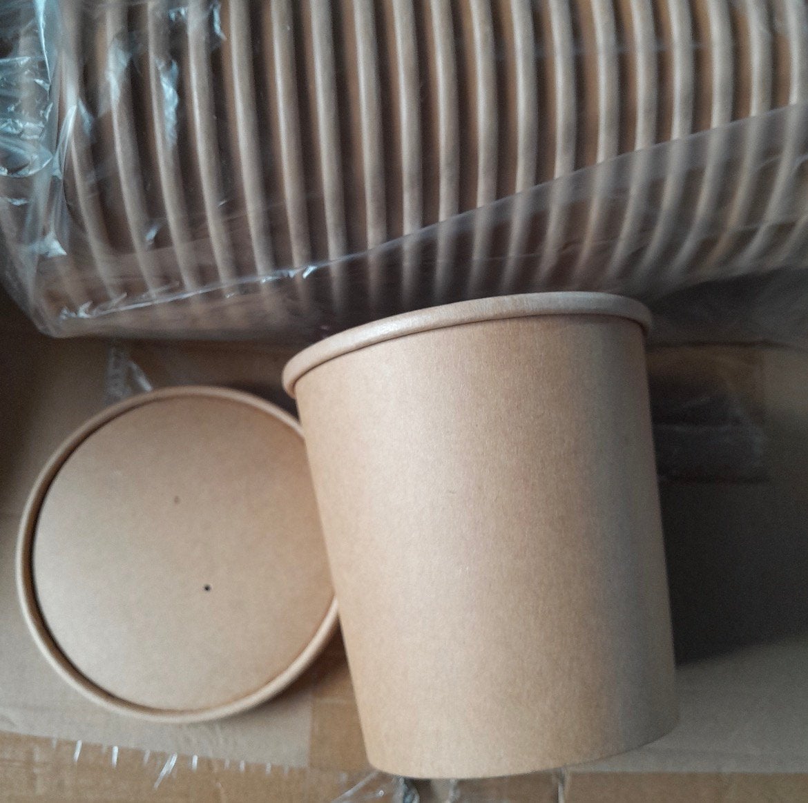 Soepbekers van kaftpapier met goedsluitende deksel, Ophalen, Glas of Glazen, Overige stijlen, Glas