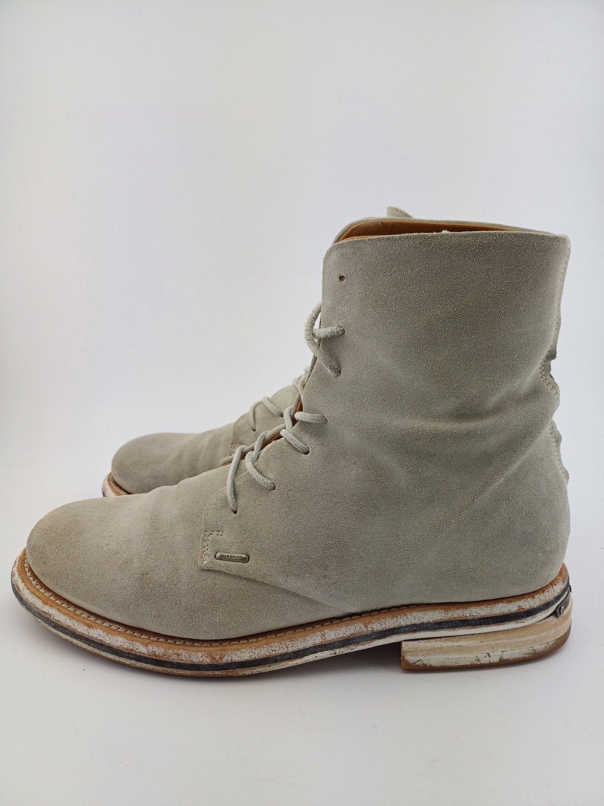 Kalkwitte suède veterboots Shabbies 41, Kleding | Dames, Ophalen of Verzenden, Gedragen, Beige