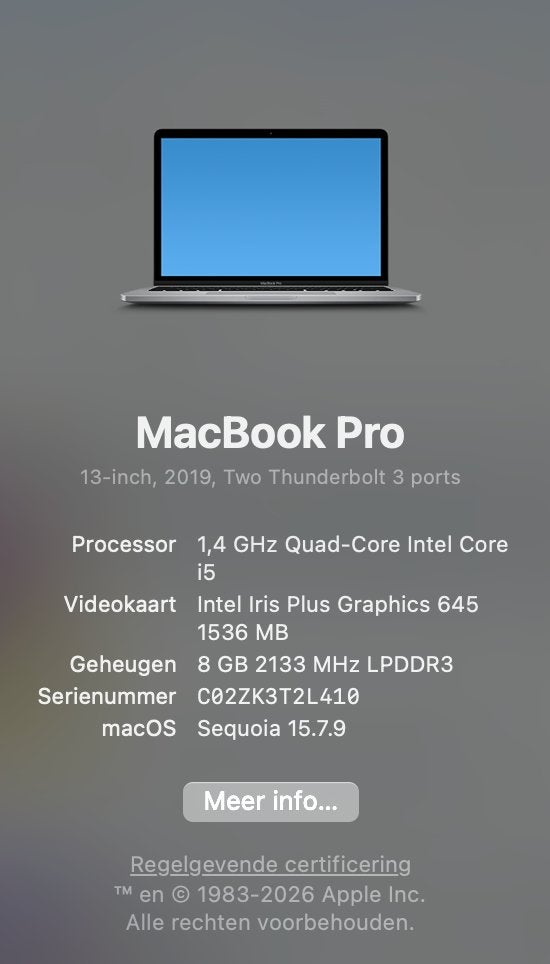 Foto 5 van MacBook Pro (13-inch, 2019, 2 TBT3)