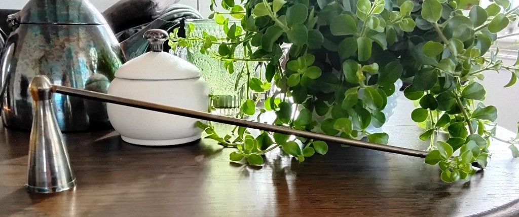 Vintage messing kaarsendover met draaibare kop, Ophalen of Verzenden, Gebruikt, Metaal, Vintage