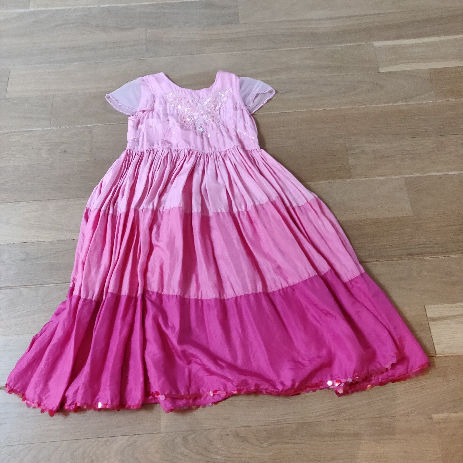 Prachtige roze jurk zijde monsoon maat 128, Kinderen en Baby's, Gebruikt, Meisje, Ophalen of Verzenden, Jurk of Rok