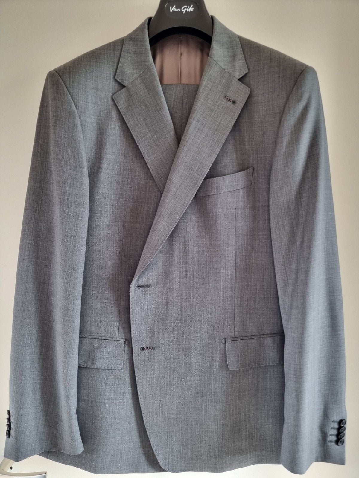 Van Gils kwartmaat pak, Kleding | Heren, Kostuums en Colberts, Overige maten, Zo goed als nieuw, Grijs, Van Gils