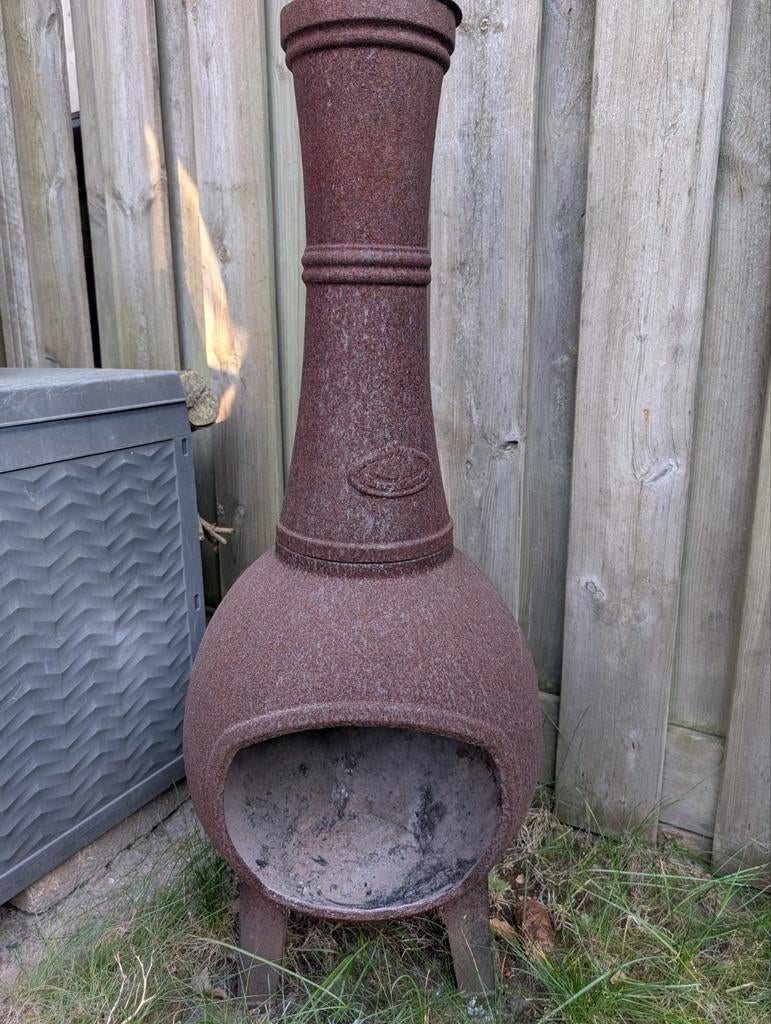 Rustieke gietijzeren terrashaard / vuurkorf, Tuin en Terras, Ophalen, Gebruikt, Vuurkorf