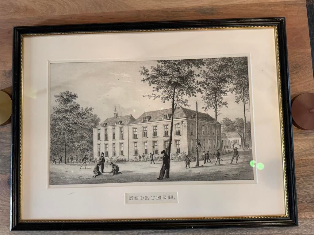 Antieke Gravure 'Noorthey' - Historisch Gezicht, Antiek en Kunst, Ophalen of Verzenden