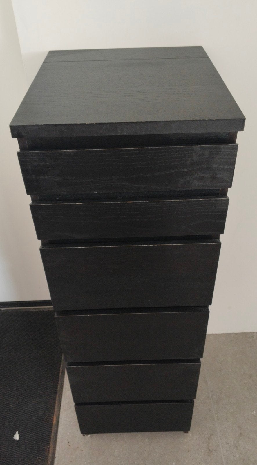 Ikea MALM Ladekast met 6 lades, zwartbruin/spiegelglas, 5 laden of meer, Ophalen, Zo goed als nieuw, 100 tot 150 cm