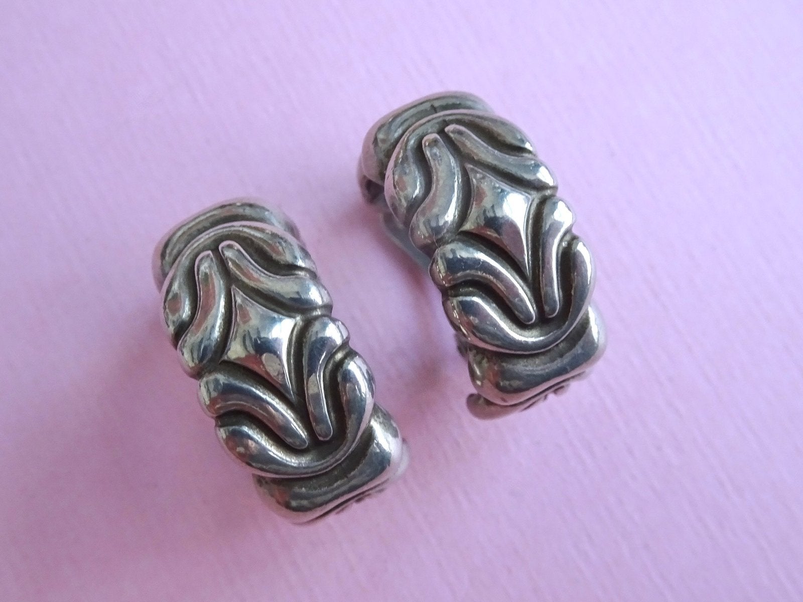 jwg Vintage 60s 70s design oorbellen zilver klr clips, Verzenden, Overige materialen, Oorbellen