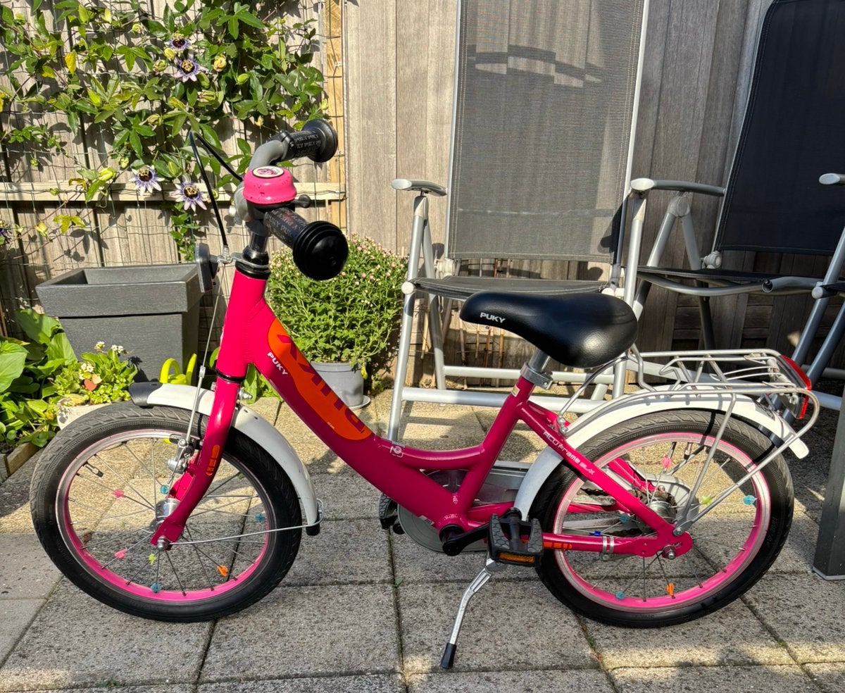 16 inch roze puky kinderfiets. Met handrem en terugtraprem., Ophalen, Zo goed als nieuw, 16 tot 20 inch