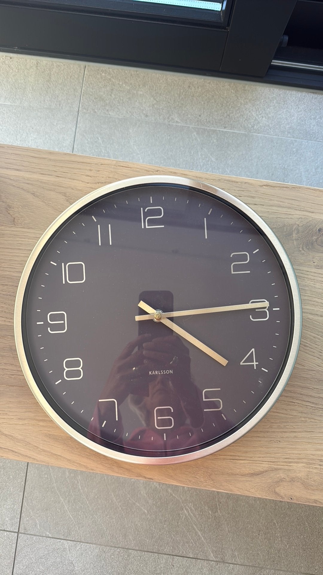 Wandklok diameter 30cm, Huis en Inrichting, Goud, Wandklok, Werkt op batterijen, Ophalen of Verzenden