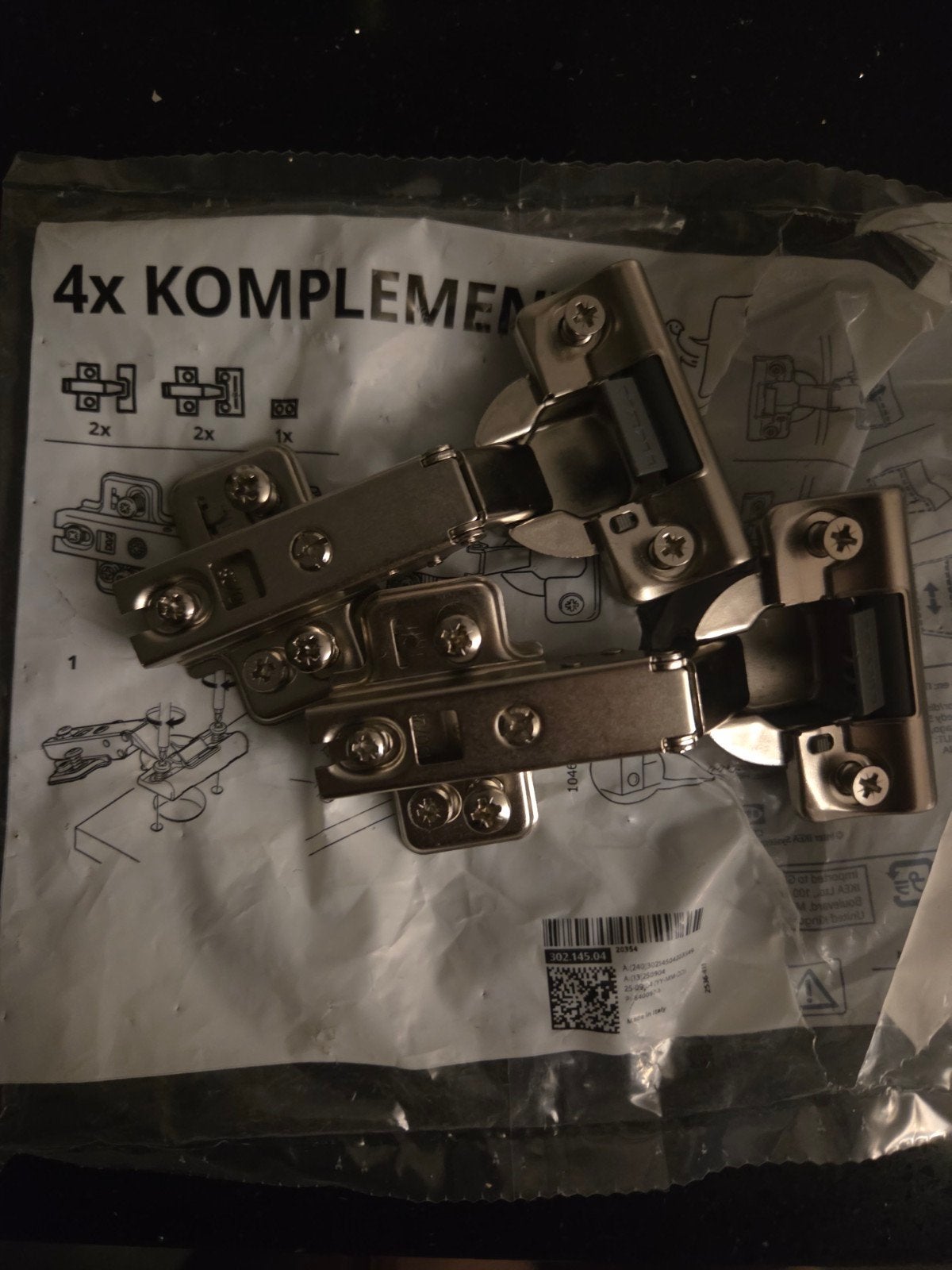 2x IKEA KOMPLEMENT Scharnier 302.145.04, Ophalen of Verzenden