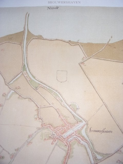 Brouwershaven Plattegrond van de stad Jacob van Deventer, Cartografie, Ophalen of Verzenden, 34 cm, Blanco verso