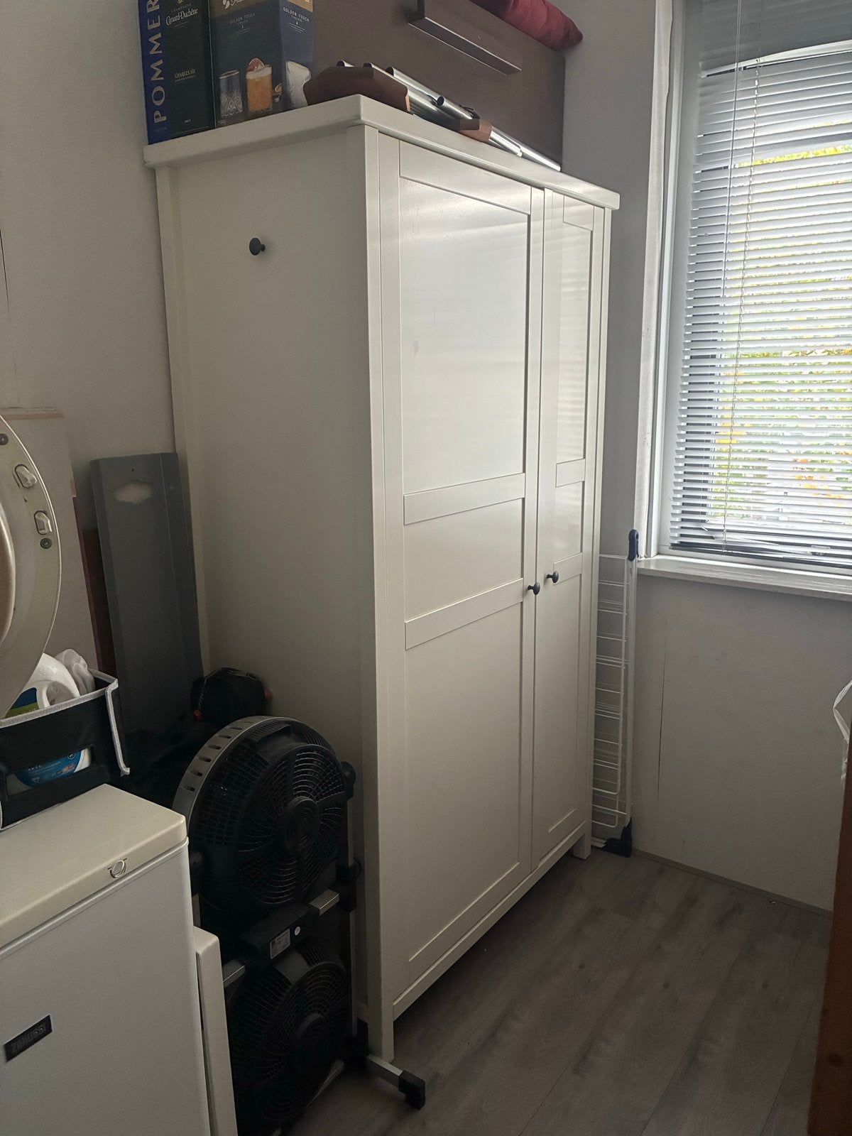Witte IKEA kledingkast/opbergkast met planken, Ophalen, Gebruikt