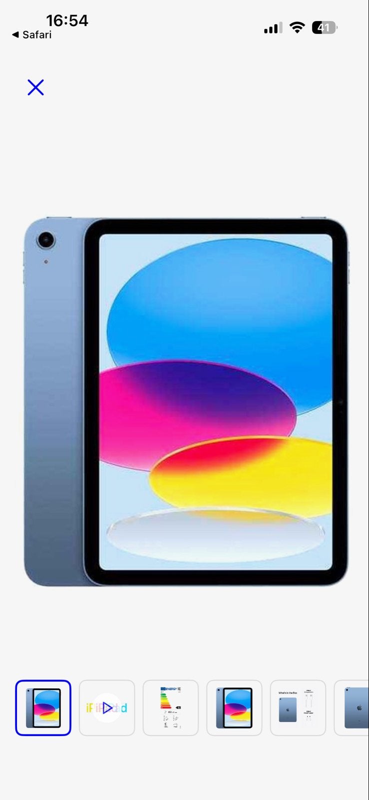 iPad 10.9 inch Blauw 64 GB - werkt perfect, breuk in scherm, Computers en Software, Apple iPads, 10 inch, Ophalen of Verzenden
