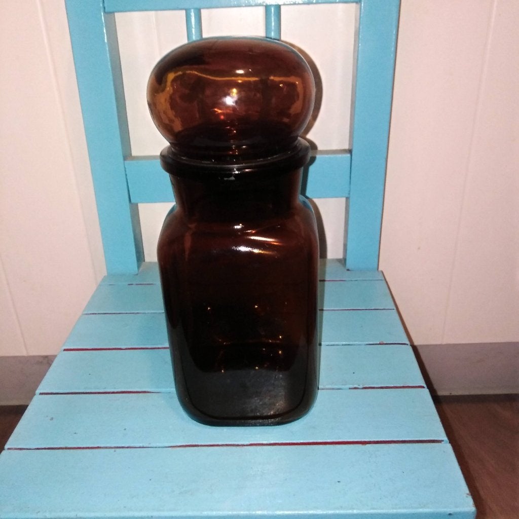 Apothekerspot bruin glas, Ophalen, Voorraadpot, Bruin, Glas