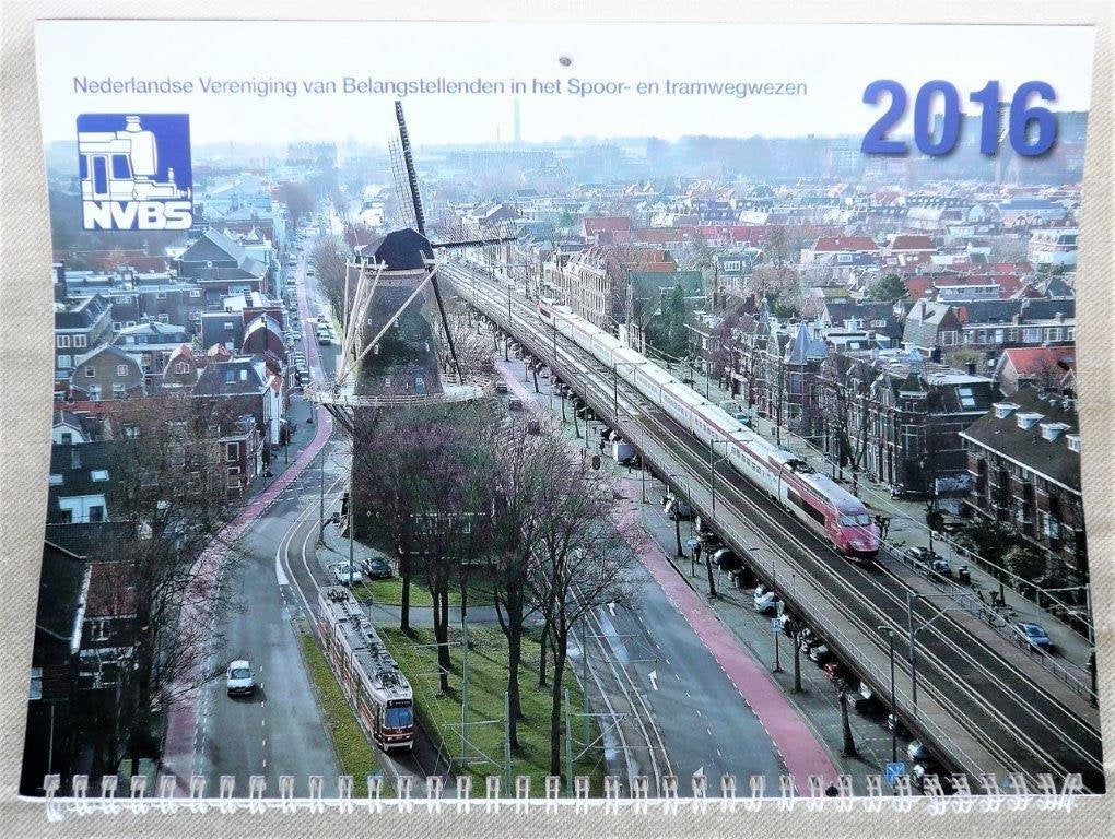 Kalender 2016 Ned Vereniging belang spoorwegen NVBS., Ophalen of Verzenden, Zo goed als nieuw, Tram, Kaart of Prent