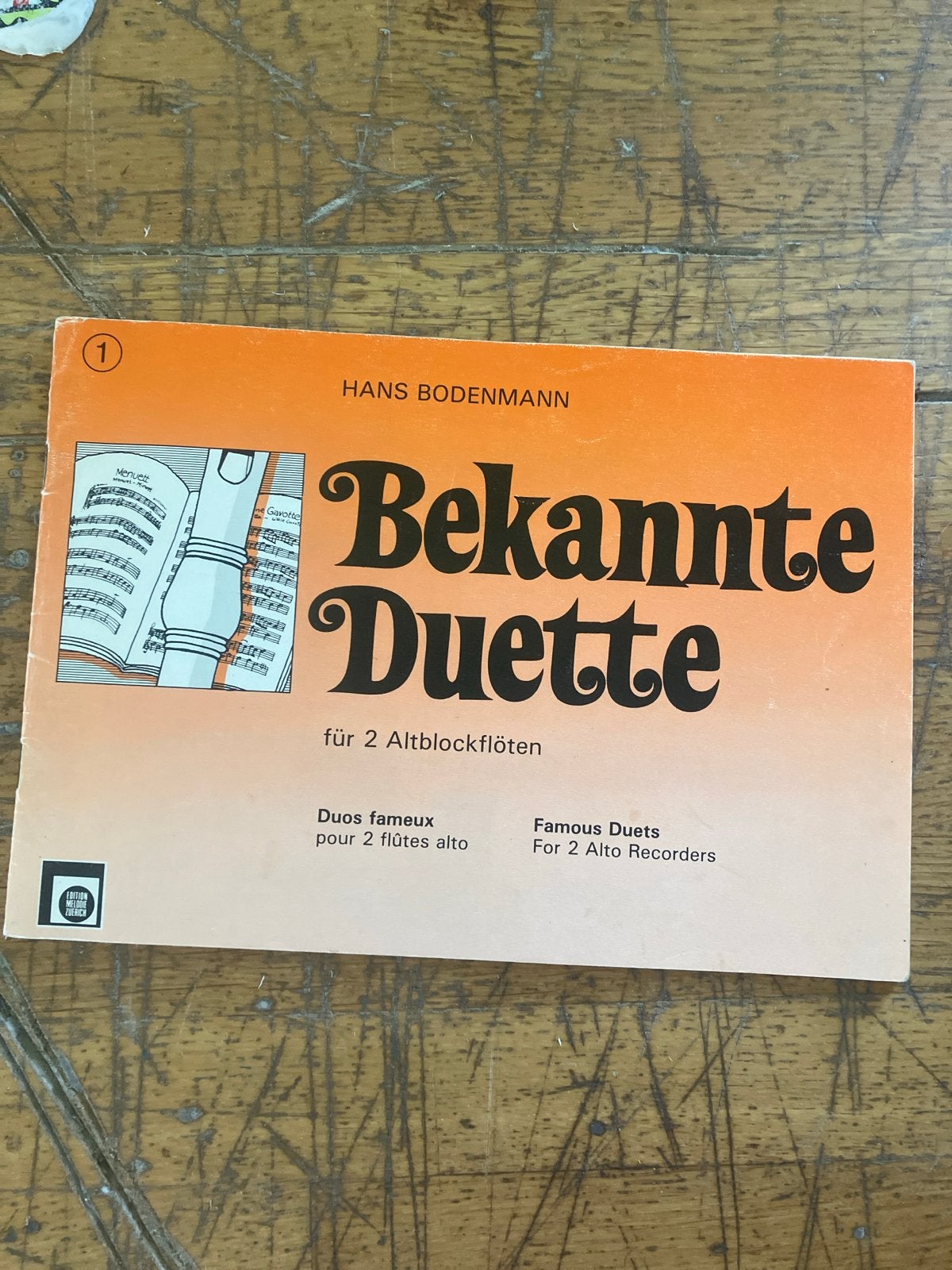 Hans Bodenmann - Bekannte Duette voor 2 Altblokfluiten, Gebruikt, Klassiek, Ophalen of Verzenden, Thema