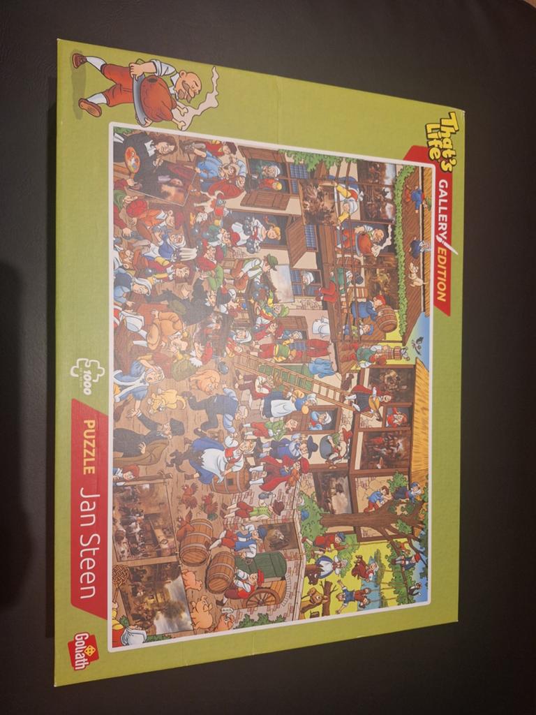 Jan Steen Puzzel - That's Life Gallery Edition 1000 stukjes, Ophalen of Verzenden, 500 t/m 1500 stukjes, Zo goed als nieuw, Legpuzzel
