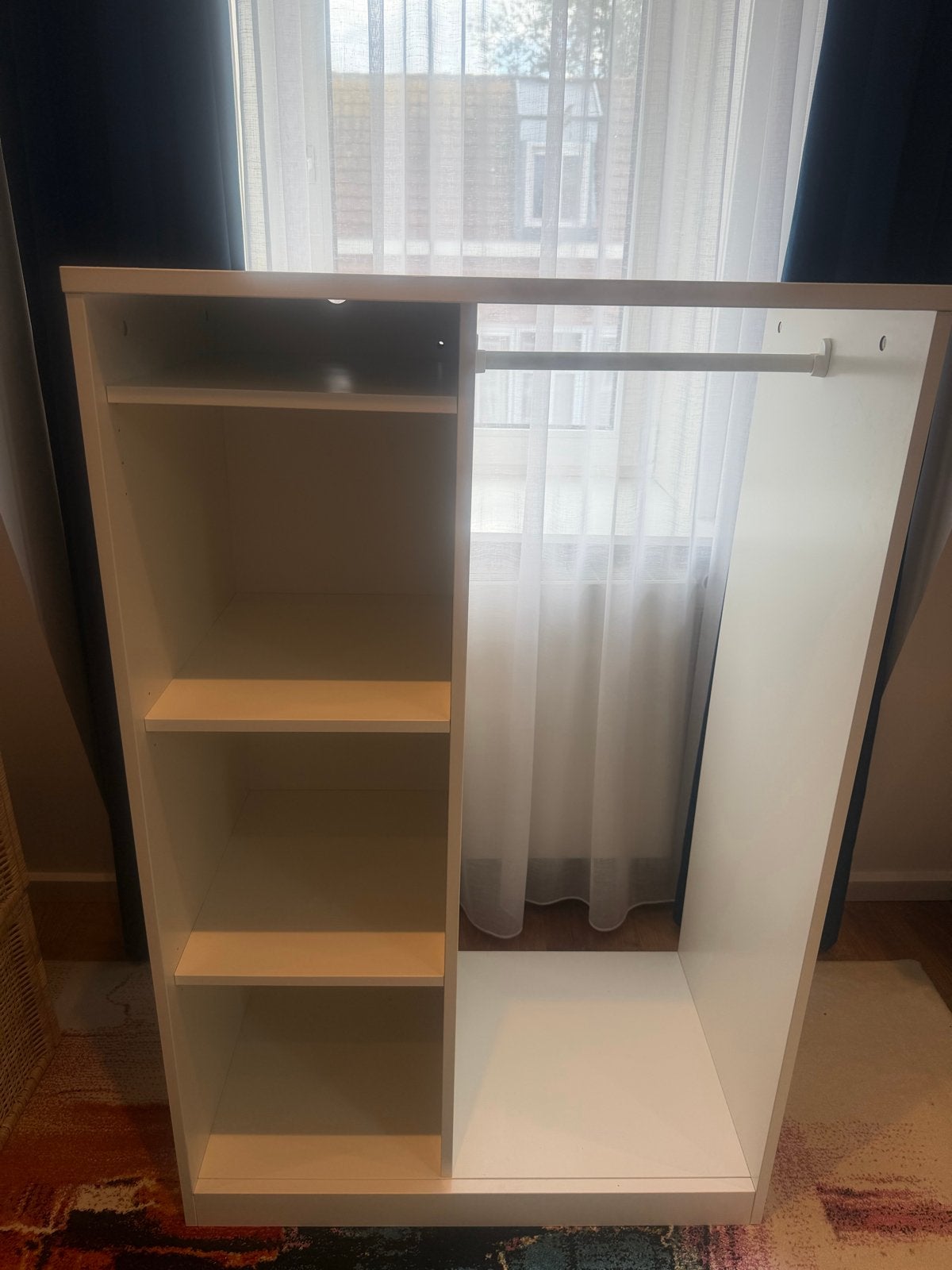 Ikea Kledingkast met Hangruimte en Planken - Wit, Ophalen, Met plank(en), Gebruikt, 100 tot 150 cm
