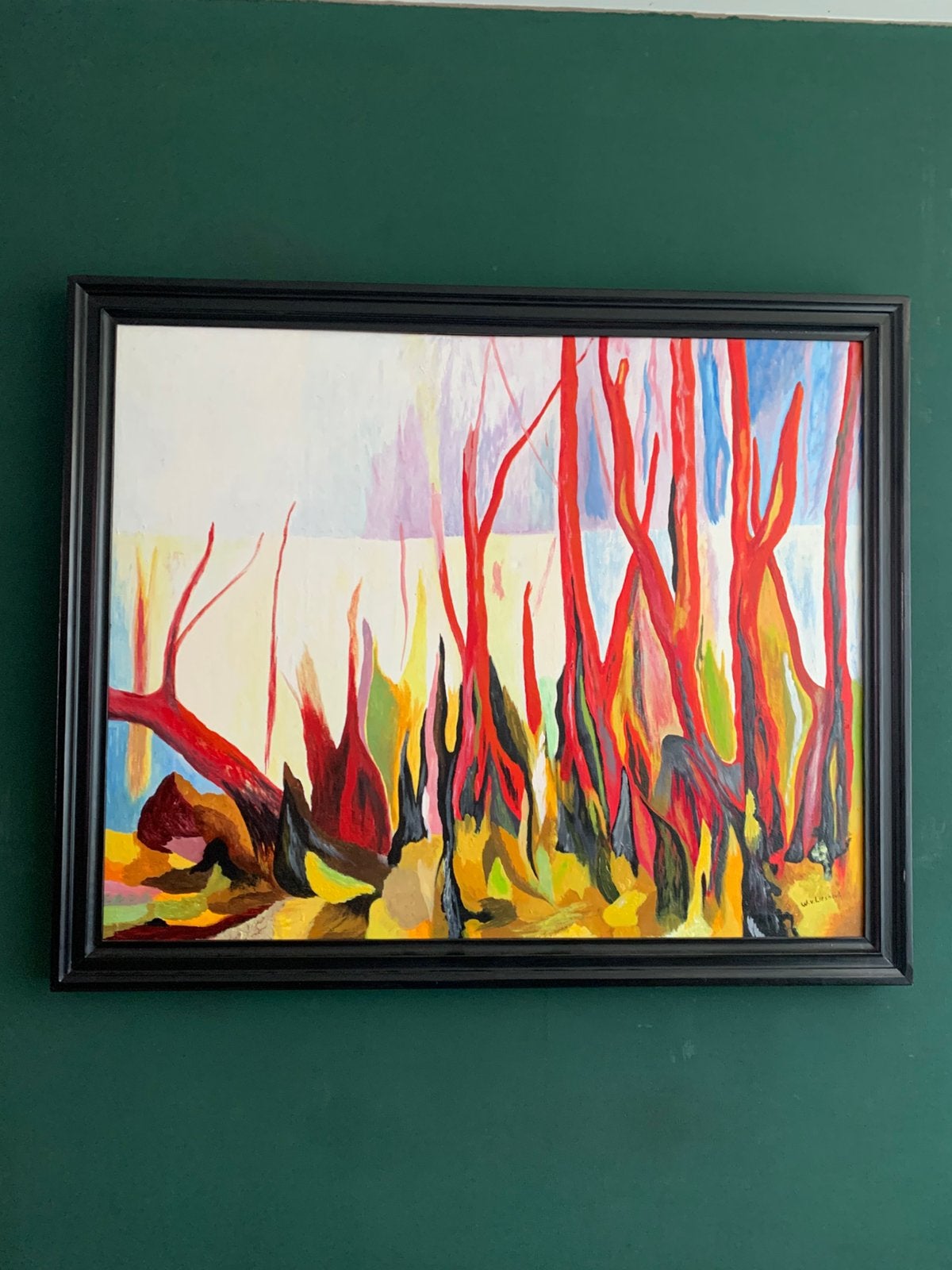 Groot olieverf schilderij op canvas, Ophalen