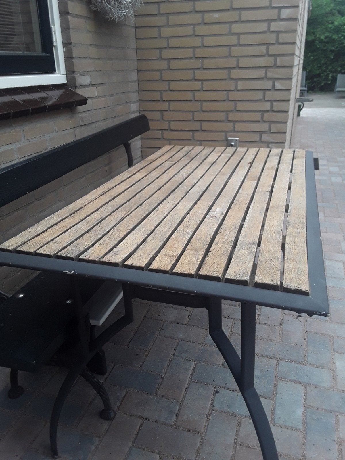 Tuintafel 140x90 cm, Ophalen, Gebruikt, Rechthoekig, Hout