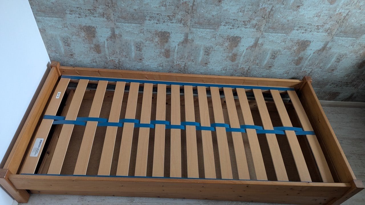 eenpersoonsbed inclusief la (bed: 211 cm X 97 cm), Ophalen, Eenpersoons, Bruin, 210 cm
