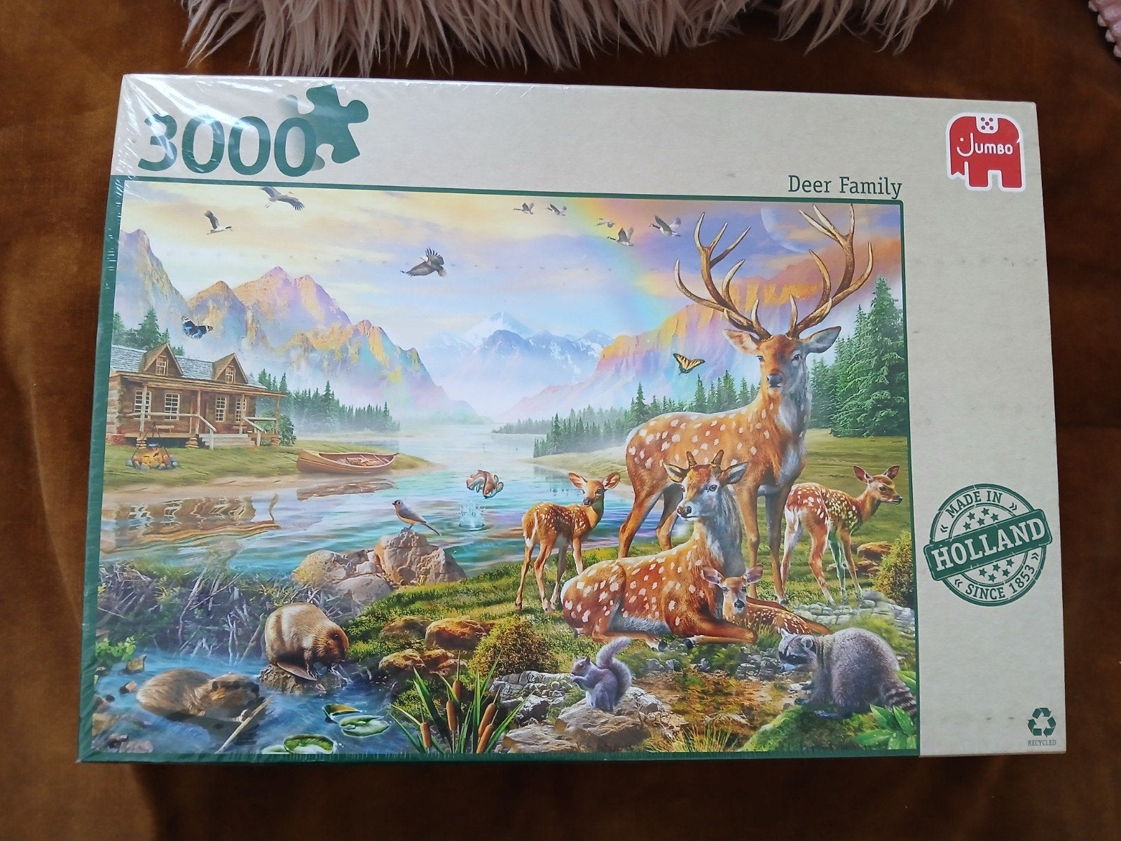 Nieuw: puzzel 3000 stukjes herten dieren - Jumbo deer family, Hobby en Vrije tijd, Denksport en Puzzels, Ophalen of Verzenden