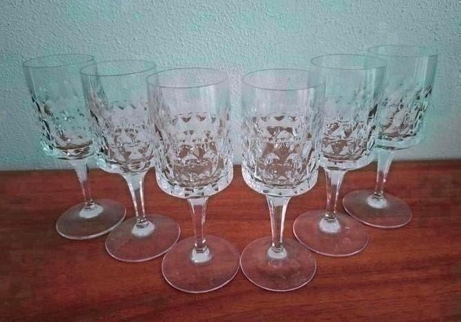 Set van 6 kristallen wijnglazen Peill & Putzler, Antiek en Kunst, Antiek | Glas en Kristal, Ophalen of Verzenden