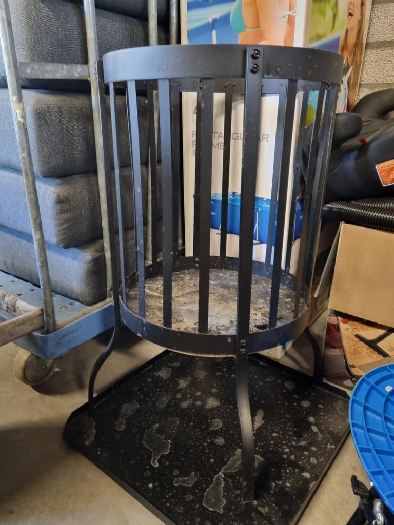 Zwarte Vuurkorf met Onderplaat - 1x Gebruikt, Tuin en Terras, Vuurkorven, Ophalen, Gebruikt, Vuurkorf