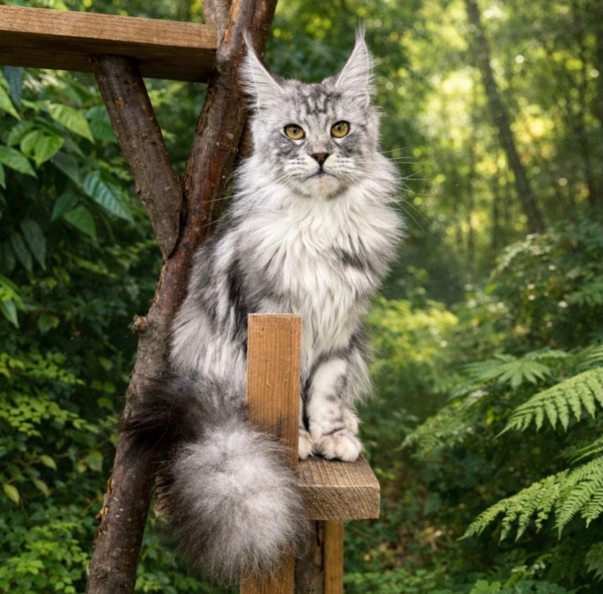 Maine Coon poes, Dieren en Toebehoren, Poes, Met stamboom, 0 tot 2 jaar