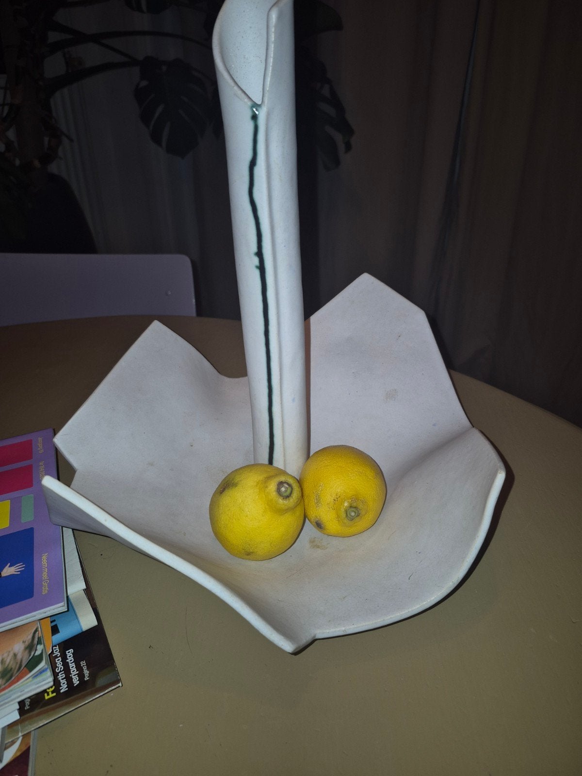 Vintage Fruitschaal met Vaas - Uniek Keramiek Design, Ophalen of Verzenden