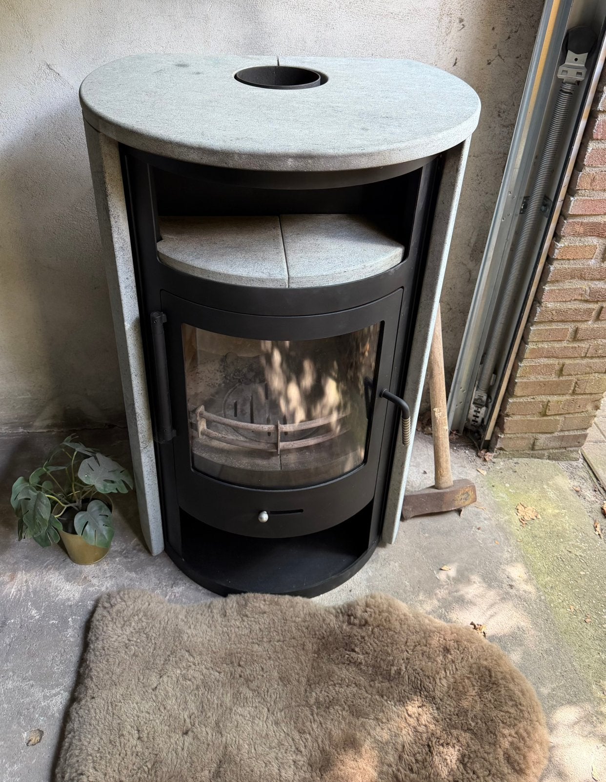 Prachtige 🪵SCANline speksteen houtkachel🔥 BLACK-grey ZGAN, Ophalen, Houtkachel, Zo goed als nieuw, Vrijstaand