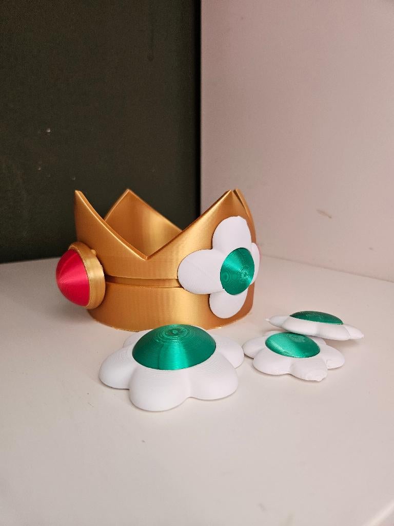 3D Geprint Prinses Daisy Kroontje + Broche + Oorbellen, Ophalen of Verzenden, Nieuw, Accessoires
