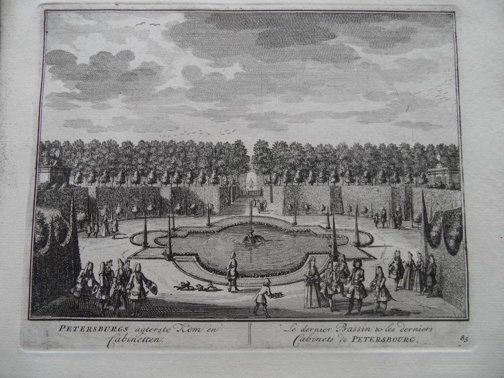 85 Nigtevecht Petersburg Kopergravure 1719, Antiek en Kunst, Ophalen of Verzenden