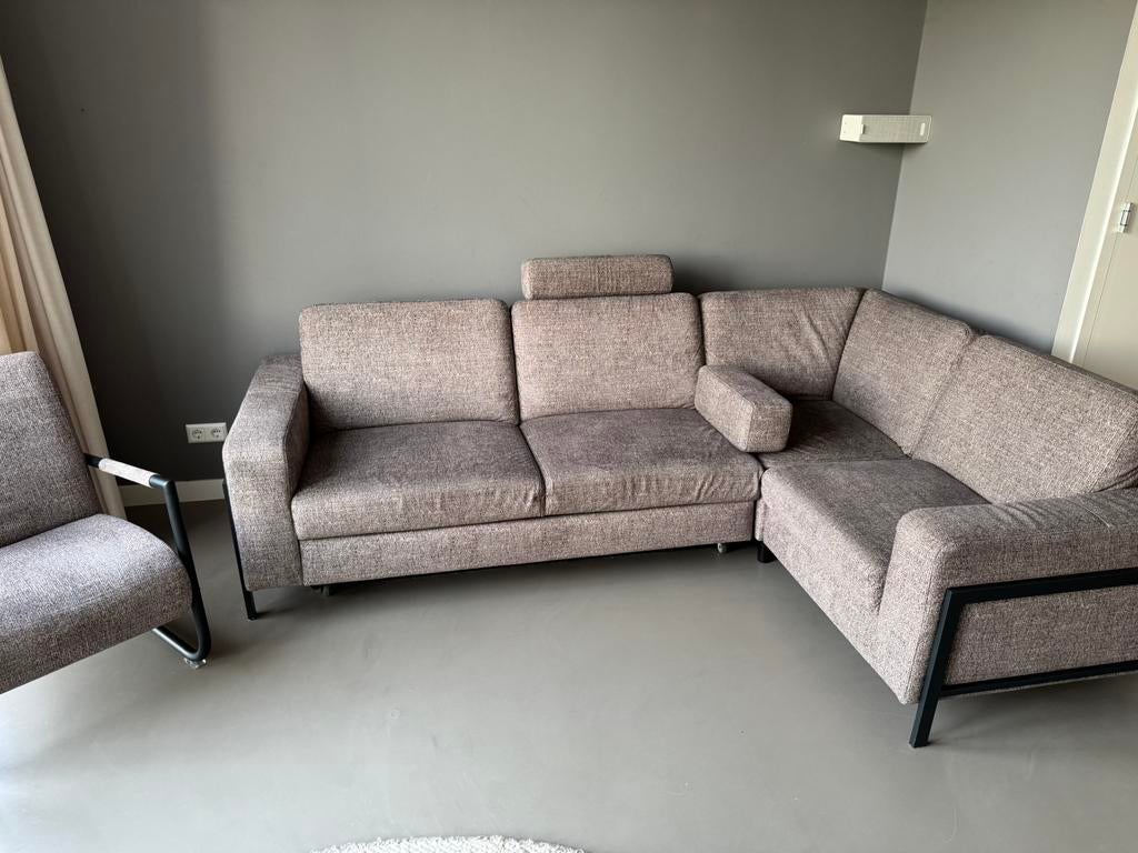 Henders & Hazel loungebank - hoekbank - bruin met garantie, Ophalen, 250 tot 300 cm, Gebruikt, 125 tot 150 cm