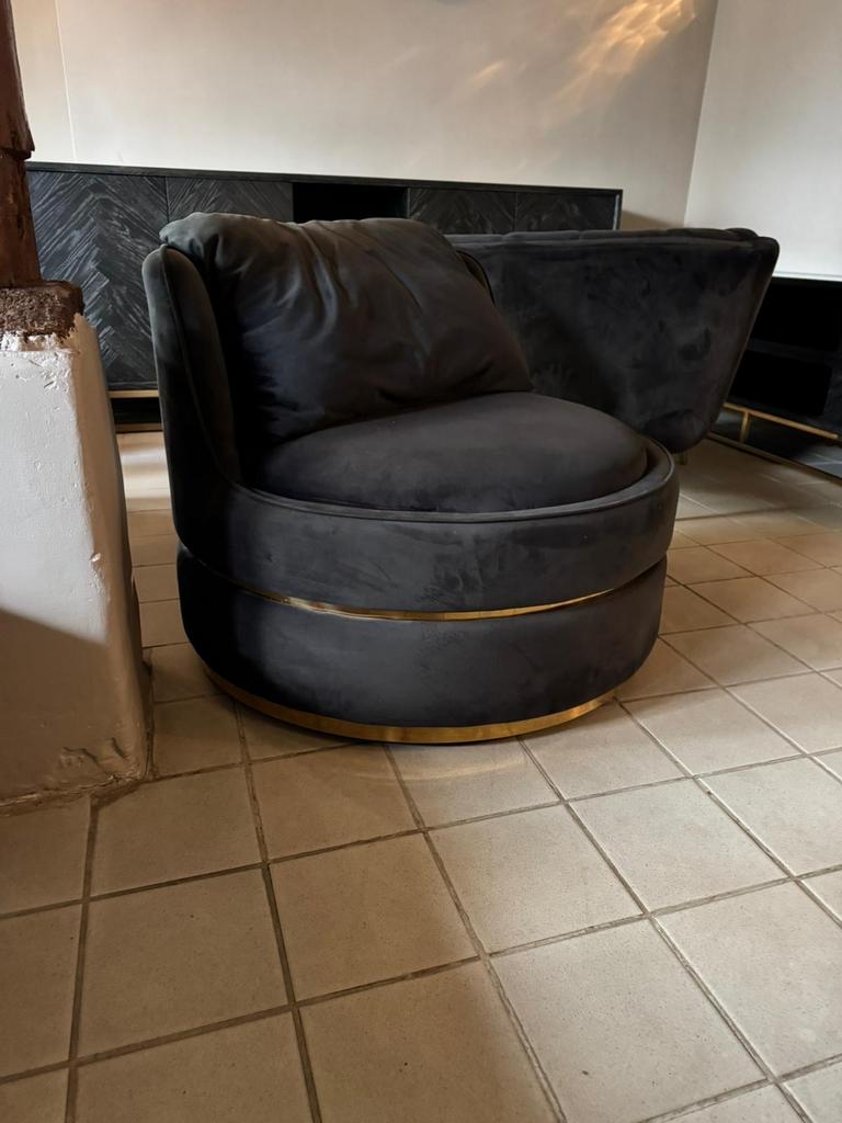 Richmond draaifauteuil antraciet eric kluster, Huis en Inrichting, Fauteuils, Ophalen of Verzenden, Gebruikt, Stof, 75 tot 100 cm