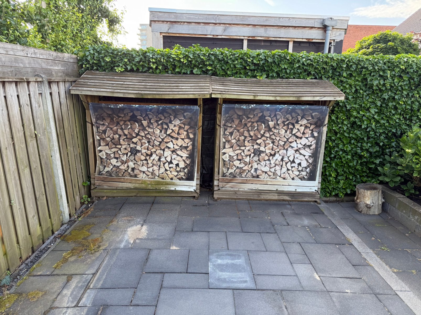 2x Haardhout Opslag 180x70x180 met Geventileerdee Zeildoeken, Minder dan 3 m³, Ophalen