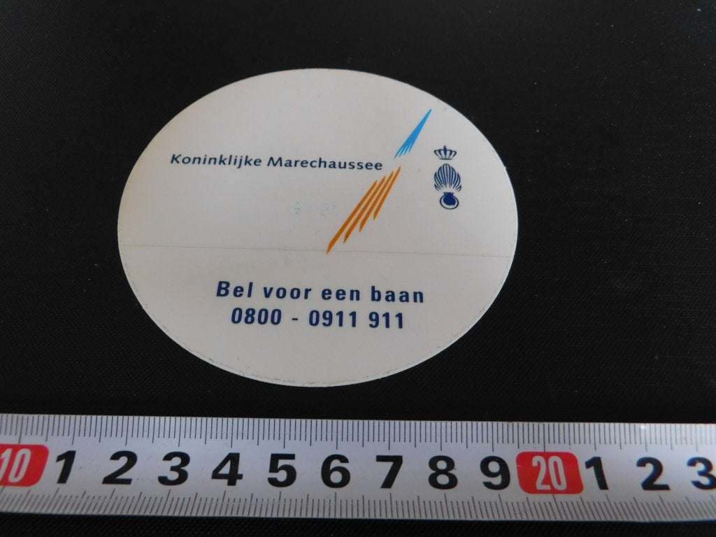 sticker Politie KMAR Leger Marechaussee Transparant 815*, Verzamelen, Ophalen, Zo goed als nieuw