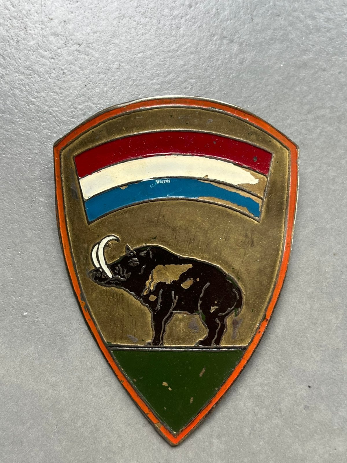 Mouwembleem Ned. Indië, Ophalen of Verzenden, Landmacht, Nederland, Embleem of Badge