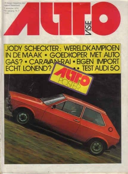 Autovisie 7 7 Dec 1974 : Audi 50 LS - Peugeot 104 Coupe, Ophalen of Verzenden, Gelezen, Algemeen