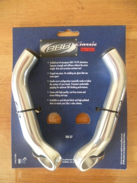 BBB BBE-07 Bar Ends classic High polished zilver, Fietsen en Brommers, Ophalen of Verzenden, Nieuw, Stuur, Aluminium