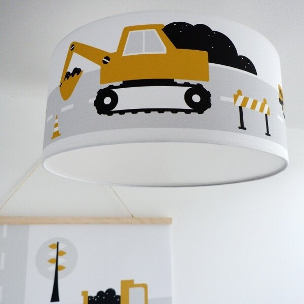 Plafondlamp Kinderlamp Werkvoertuigen Okergeel ANNIdesign, Info@annidesign.nl, Nieuw, Ophalen of Verzenden, Hans Andreussingel 15 2652 GA Berkel en Rodenrijs