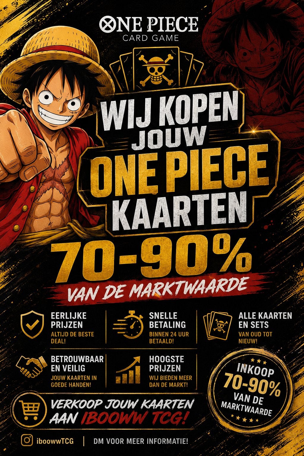 One piece kaarten gezocht!!, Ophalen of Verzenden, Zo goed als nieuw