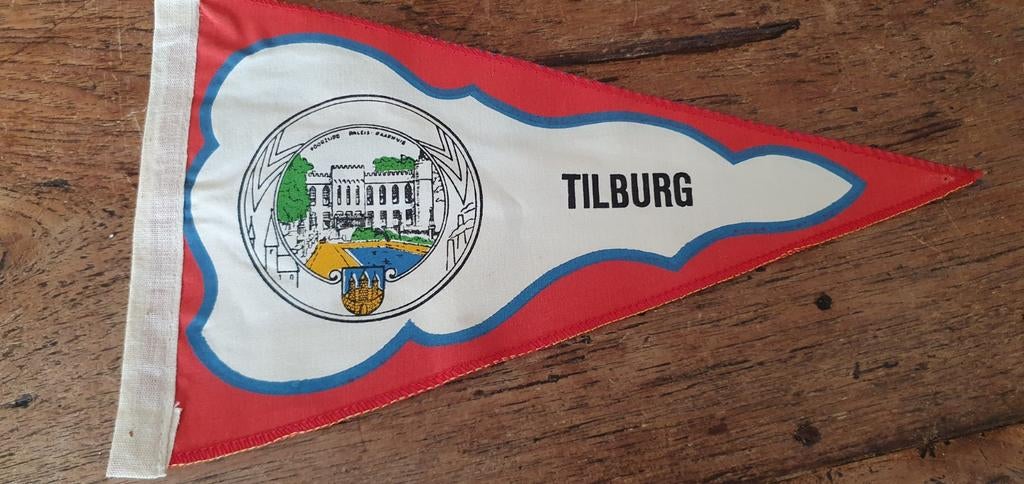 Vintage katoenen vaantje vlaggetje van Tilburg, Ophalen of Verzenden, Gebruikt