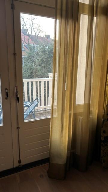 Prachtige gele vitrage, zeer luxe kwaliteit, Huis en Inrichting, Stoffering | Gordijnen en Lamellen, Ophalen, Overige kleuren