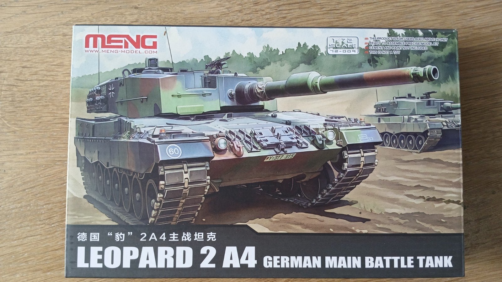 MENG 72-009 Leopard 2A4 1/72, Hobby en Vrije tijd, Modelbouw | Auto's en Voertuigen, Overige merken, Nieuw, Ophalen of Verzenden