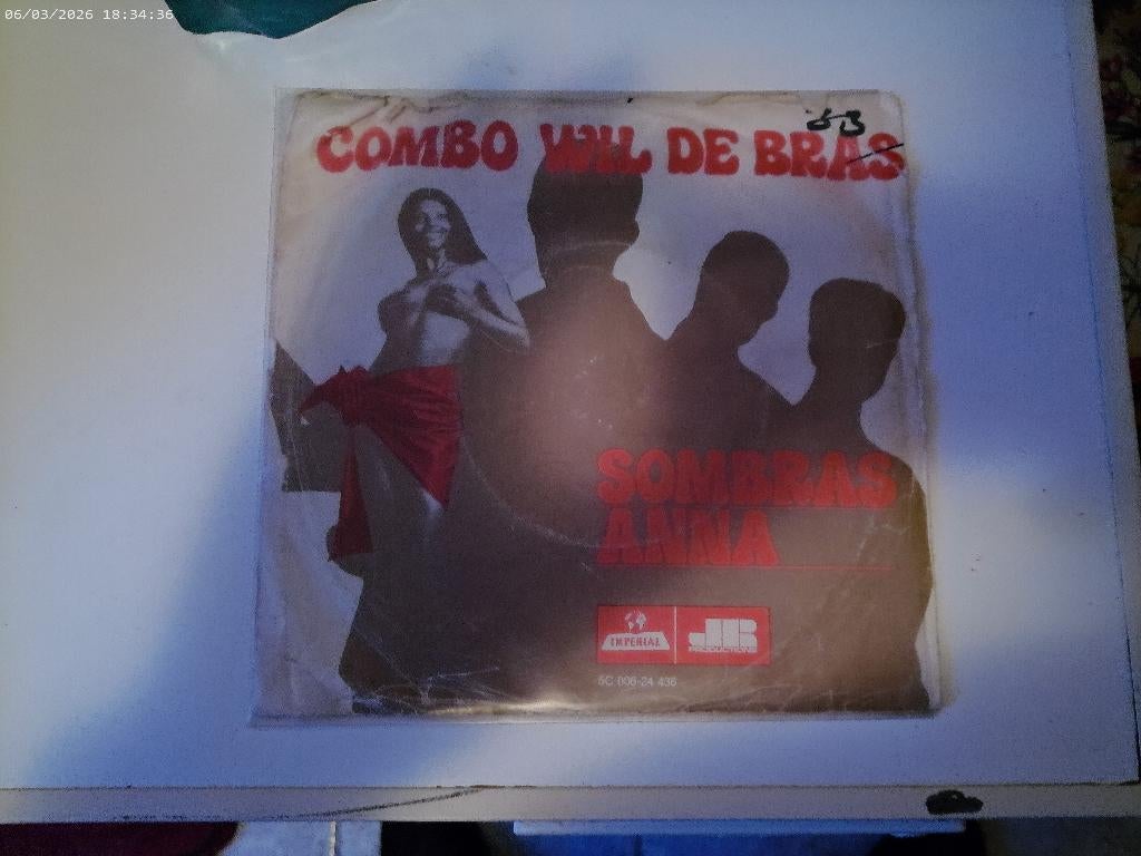 Combo Wil de Bras - Sombras / Anna, Cd's en Dvd's, Vinyl Singles, Gebruikt, 7 inch, Single, Ophalen of Verzenden